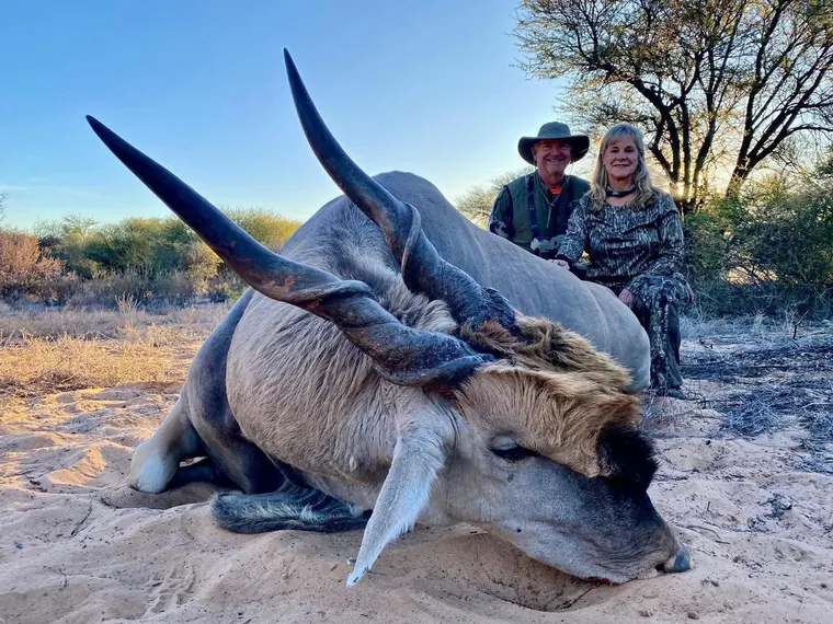 Hunters with an eland from the Botswana album
