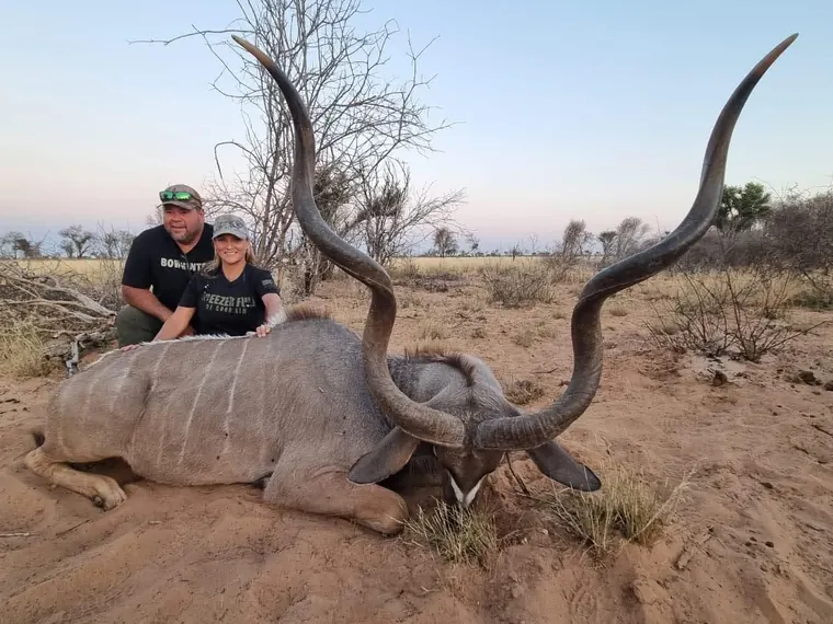 Hunter with a kudu from the Botswana album