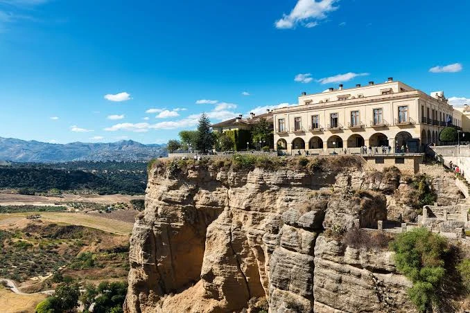 Parador de Ronda above a rocky gorge, Spain