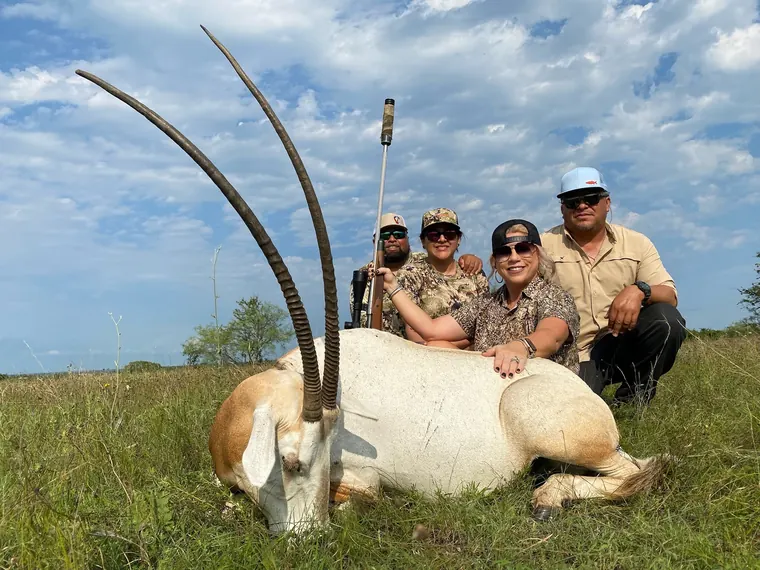 A hunting group with a scimitar horned oryx in Dublin